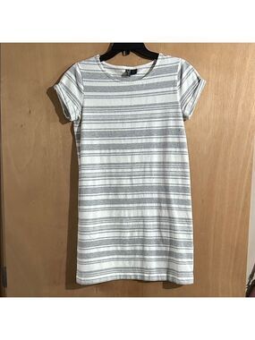 NWOT Paraphrase Gray and White Striped Dress